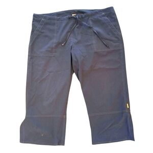 LUCY Drawstring Crop Capri Pants Chocolate Medium Athletic